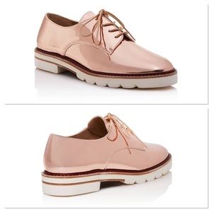 Stuart Weitzman Metro Rose Gold Oxfords